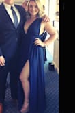 I loved this dress but my bust definitely did not fill it out. I loved the neck line and slit though and will definitely be wearing it again. Gotta get creative with bra options! - Bonnie M.
