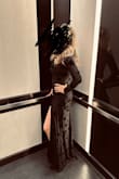 My wife: It was a little long even with heels, but otherwise a perfect fit. Great for a night out on the town. 5'2, so the length is probably appropriate for someone 5'4 and of the same petite build. - Adrian O.