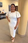 Absolutely beautiful dress! It was perfect to wear to my daughter's christening! Such a very special day in such an elegant dress. Has plenty of stretch in all the right places! - Timarra R.