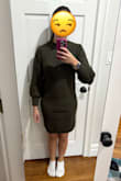 This dress looked perfectly sized with the hem falling mid thigh.  I don't know why they only size things for people who are tall.  I'm 5'4, and while I sometimes wear petite clothes, I am usually able to get away with regular sized things.  I could get a size smaller, but I fear it would still be too long and then tight in the wrong places.  Disappointing.  Will be returning. - Jennifer B.