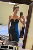 This dress was perfect, just didn't complement my body type (more muscular shoulders, smaller boobs). The fit was true to size. Edit: don't mind the dirty mirror pic. - Laura F.
