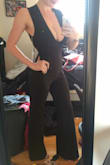 I purchased this jumpsuit for my birthday outfit and loved it! Felt super sexy. I fill it out pretty well, but if you're smaller on top possibly size down as I could see it being a bit loose! - Kendra F.