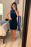 I got this dress for an upcoming holiday party at a refined social club. The dress fit well and was a good length. It cinches at the waist, so it creates a slimming effect. It was also very comfortable. - Casey C.