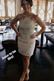 Wore this for my bridal shower, it's so beautiful and really comfortable! Very easy to move around in and didn't ride up when I walked! I worse this without a bra and had no issues! I highly recommend this dress!! - Tricia I.