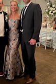 This dress was absolutely stunning. Based on other reviews, I ordered a size up due to my chest size. My regular size would have been fine; the size I ordered was a good 2 sizes too big, but I had the dress altered. I have wide hips, and the hip/thigh area was also too big. The waist/rib area was only slightly loose-if you are thicker in this area or have an extremely wide rib cage, I would order a size up and have it altered. I'm 5'11, and the length was perfect with a little kitten heel. I received so many compliments, and I felt so confident in this dress. The quality is great, and I will definitely be wearing this again! 5'11, 36G, usually a size 10/12 in formal fitted dresses. Ordered an xl but should have gone with a large. Hope this helps! - Liz R.