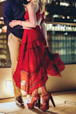 Absolutely loved this bright dress for our engagement photos! It's beautiful and backless. Great statement. - Katherine M.