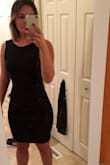 My favorite wedding/ formal attire dress! So comfy, perfect length and doesnât ride up like most dresses. Business in the front and party in the back with the open back! A must buy! - Devon D.