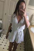 Super cute! Not see through at all. Only thing is there is room for BIG boobs which I do not have. Will need to get the chest area pinned so I'm not exposed. Definitely keeping it. Otherwise love it. - Christina M.