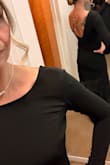 First date night and with the beautiful open back I paired the dress with a drop necklace to the back. Stunning reveal and he loved it! Fits beautifully around all the right areas. - Holly F.