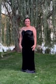 This dress was perfect, I didn't have to have it altered at all. It was comfortable sitting, walking, dancing. I did wear 2" heels. It was perfect for the black tie wedding I was attending. - Keena E.