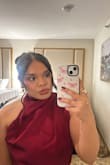 Love the dress, perfect for a special event. The color is a little darker than the picture but it is perfect. I am a medium but I had to size up to a large because it runs small. Length wise it fit perfectly. - Diana M.