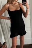 Really cute dress. I thought it might look cheap on, but it looks pretty good! The square neck enhances things nicely. A good LBD. - Tay S.