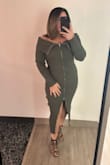 This is the perfect dress for a nice dinner date! Wore for my birthday dinner with my husband and felt so comfortable yet sexy! - Amanda I.