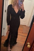 The material is such a good quality, this felt like a dress you would buy at a bridal shop. It was comfortable and tall girl-friendly. Very flattering shape. Would recommend to anyone needing a wedding guest dress or something for photos! - Dallas K.