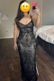 It was a beautiful dress but ultimately I had to return it for being a little too sexy for the event I was going to. - Mandy L.