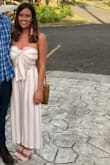 I bought this in a medium originally because of the the dimensions they listed and reviews of people similar to my size and it was way too big. Definitely think it runs true to size so order what you normally wear - Danielle M.