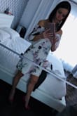Can't wait to wear this dress. Love the print and fabric. Glad it's lined as I don't have to worry about the fabric being see-through. I could wear a size smaller since it's a loose fit but I still like the flowy fit. - Dominique