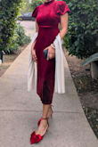 It's a perfect length for a semi formal event, it wasn't snug but was completely form fitting, making it really comfortable. I received so many compliments on it and can't wait to wear it again! - Ashley E.