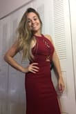 I ordered this dress for a wedding and I love it! The fabric its nice, does not look cheap at all. It fit me a little tight on the hips because I am a little chubby, but I would not change the size. I definitely recommend this dress. - Barbara A.