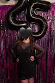 This is for the girlies that want to see the black version of this dress! 
Was looking for a cute black dress for my 25th birthday and came across this. After looking through the reviews, I decided to order a large instead of a medium for a looser fit. The straps on the slip dress are adjustable, and there's a zipper on the side for easier removal (didn't notice this until after, oops). Even after some adjustments to make the slip dress higher, it was the perfect length as a 5'2 girly.
It does shed a little bit, not sure if this is because I took it on and off, since it's easier to adjust the straps when it's off. One other problem I ran into a few times was the arm sequins snagging on other sequins. The sleeves are a little scratchy due to the sequins, but not too much to be overly bothersome. 
Overall was comfy enough and pretty cute! Definitely worth it for a night out or a celebration. - Kelsey N.