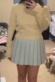 I know I was gambling, ordering something in ivory, but this was one of those times the sweater was too much of a warm yellow! It really is a shame because the sweater is adorable, and the crop length makes it perfect for pairing with skirts.

I bounce between a S and an XS in Lulus and got an S - which was more of a loose fit but still fit me. I think if the color was not so off, I would have exchanged it for the XS for my preferred snug fit. - Elizabeth F.