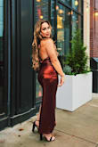This dress was part of my 30th birthday photoshoot!! And let me tell you, it is a piece you don't want to miss out on!!! That color and how hugs you in all the right places just wow!!! - Jessica R.