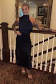 This is true to size. Very classic, and not revealing at all! I recommend. - Amber T.