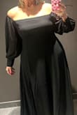 Dress is beautiful and very flattering! Slit was a little high for me but it was just perfect! - Kim S.