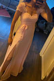 I got the dress for a wedding, but I decided to return it because it is extremely transparent. Although, the dress is cute and very long, great for tall women like me: I am 5'11! - Flavia C.