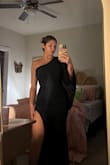 This dress fit perfectly on me. I have a large bust but I can wear this dress without a bra just fine. My only thing is that this dress is long on me so I do sweep the floor. I'm 5'3, and usually have to get petite-sized bottoms to begin with. I had to get 5-inch heels to make up for the length of the dress without making alterations. I wish they offered petite sizes for their dresses, but it's still beautiful! - Marina G.
