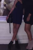 This dress is definitely my go-to for parties and sorority formals. The lace in the back is sexy while the navy blue is lovely for night socials. I sized up (usually get a small) because I wanted it to fit around my protruding stomach well -- definitely was the right choice getting a medium! - Jasmine S.