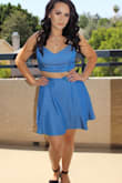 I wanted this set since last summer, it was always out on my size and when it was back I was broke lol. Anyway, I was afraid the material was going to be too thin, but it is just perfect. The skirt has pockets which give it a cool touch. Perfect size and length for me, not too short. - Vanessa S.