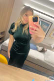 I would give this dress 10 STARS! It's so comfy, it's stretchy, the back is GORGEOUS! Don't skip this dress! - Amber K.
