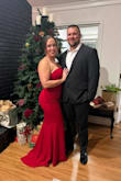 I absolutely love this dress. I wore to my husband's formal company Christmas party and I felt beautiful and sexy and was complimented all night. It fit perfect and hid my problematic lower tummy bulge. It was super comfortable too. - Kayla S.