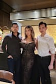 I wanted a dress that made me feel beautiful, elegant, demure ;) Turning 38 felt fabulous in this dress. My husband on the left, our son on the right, I love how they coordinated with what I wore <3 Pro tip: wear heels if you are 5'4", the dress is long. . No stretch, follow the fit guide quiz, it will help u get it right. - Linda G.