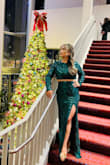 Beautiful dress. I wore it to The Nutcracker ballet, which was part of my birthday celebration. I got many compliments, and the sparkly detail stands out beautifully. The top fit perfect. The skirt was a little big/not enough to be an issue. I did find myself readjusting my skirt throughout the evening. Heels are a must. Well made. - Linda G.