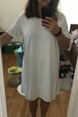 I was excited to get this dress but when I tried it on it looked like I was wearing a sheet. It was really big! And I don't think I could size down because it was so tight around my shoulder blades I had to have help getting it off. Unfortunately I will have to return it. I really wanted it to work. - Allyna A.