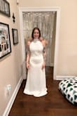 I bought this for my engagement photos, and I am very pleased! The back is to die for. I noticed that the front was a little looser than my liking, so I am going to get it altered to pull up the front just a tad to make it tighter. but that is completely a preference!  I ordered a small. - Jenna T.
