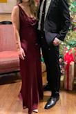 Wore this to a winter wedding, fit true to size, color, and fabric are great. The front cowl took some dress tape to hold in place, but overall loved the dress. - Casey M.