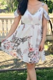 This is a beautiful dress. It is silky, smooth, flowly, and good to wear in the summer. I bought this dress to wear because of a wedding event. However, I would highly recommend going a size down. I had to take this dress in for an alternation on the waist line and to make it a bit tighter. I would had exchange it to size extra small, but couldn't because it was final sale. - Dler C.
