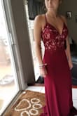 Dress looks great. Was worried about ordering online but I messaged and asked where it was shipping from. They said their warehouse was in California and I was glad it wasn't China. They said some if the gowns do ship from China but I gave him specific dress and asked if it was in the US warehouse and he said yes. It was delivered in 4 days. The material is stretch and thick not cheap. Her ball isn't until May. I would if ordered a side 2 but she has large bust.  It fits perfect. She has tiny frame. Only alterations are the length and may put some pad in because she's not wearing a bra and she'll feel more comfortable. Very happy with this online site. - Thomas R.
