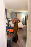 This dress was perfect from the color, length, split, and top. I got so many compliments wearing this dress to my work holiday party. I felt so comfortable, sexy, and confident in this dress! - Rhonette S.