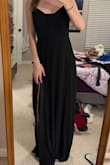 I got this dress for a black tie wedding. Beautiful, comfortable, fabric is elastic, so it stretches well, will for sure wear this again at other fancy events. - Katrina H.
