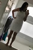 The dress is so cute and fits well! I didn't realize it would be translucent under the lace so I suggest wearing nude under garment underneath if you're worried about that kind of stuff like me. - Viviana S.