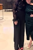 I bought this jumpsuit for a work holiday party and it was everything! I received so many compliments and it was beyond comfortable. The zipper is a little catchy but nothing unmanageable. In my opinion, it did run a little tighter in the hips but not enough to where I would size up. :) - Karis S.