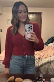 I wore this on Christmas Eve with jeans and booties and it was perfect for the holidays! Super soft also. Not itchy at all. Got several compliments! I usually run small but I got an XS in this! - Abagael N.