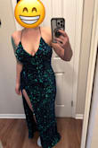 Why choose velvet or sequence when you can have both? This dress looks so exquisite and expensive. Beware if you have larger breasts, the spaghetti straps are kind of screaming on my 36C's. Note the slit is all the way to your hip which is very sexy but may not be what you're looking for. The dress is form fitting but it's not going to put in the work for you. You'll need a corset if you are trying to get that hourglass shape. - April D.