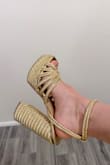 Comfortable even with the big heel... beautiful gold color... got so many compliments!!! - Yery Q.