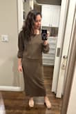 Love this dress set. I wore the set for a casual dinner but still felt elegant. I got many compliments on the dress. Additionally, since it's a set, I can mix and match the dress and the sweater with other pieces. - Jen C.