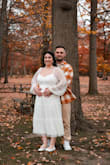 Wore this for my engagement photoshoot. Shoulder fabric kept sliding down a little bit, but it was fine. - Haylee D.